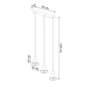 Obesna svetilka TALEJA 3 črna [ES111] (45x14x120cm)